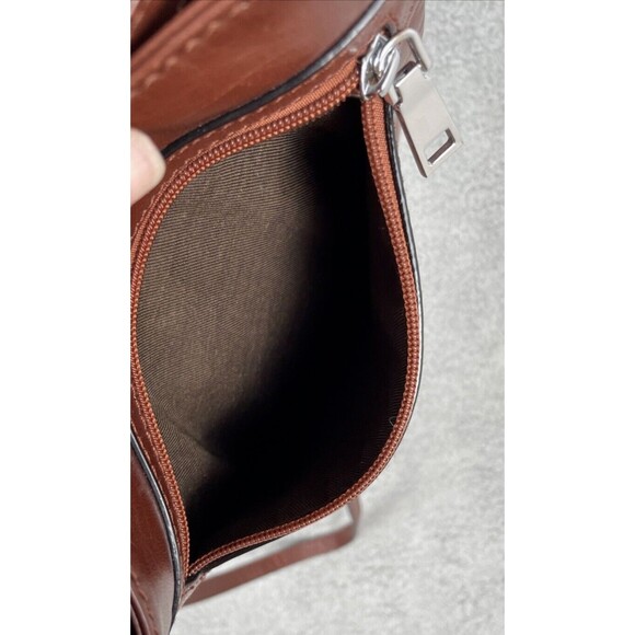 Stauer Handbag Womens Brooklyn Luxury Italian Leather Crossbody Hip Bag Brown - Picture 10 of 10